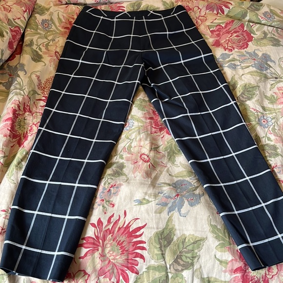 ESCADA Size EU 38 Plaid Stretchy Cigarette Chino Cotton Blend Naval Prep $295NEW - Picture 10 of 16